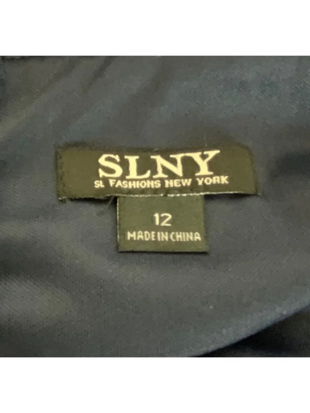 SLNY Womens Navy Lace Sequin A-Line Cocktail Midi Dress Size 12 Wedding Guest - Picture 5 of 7